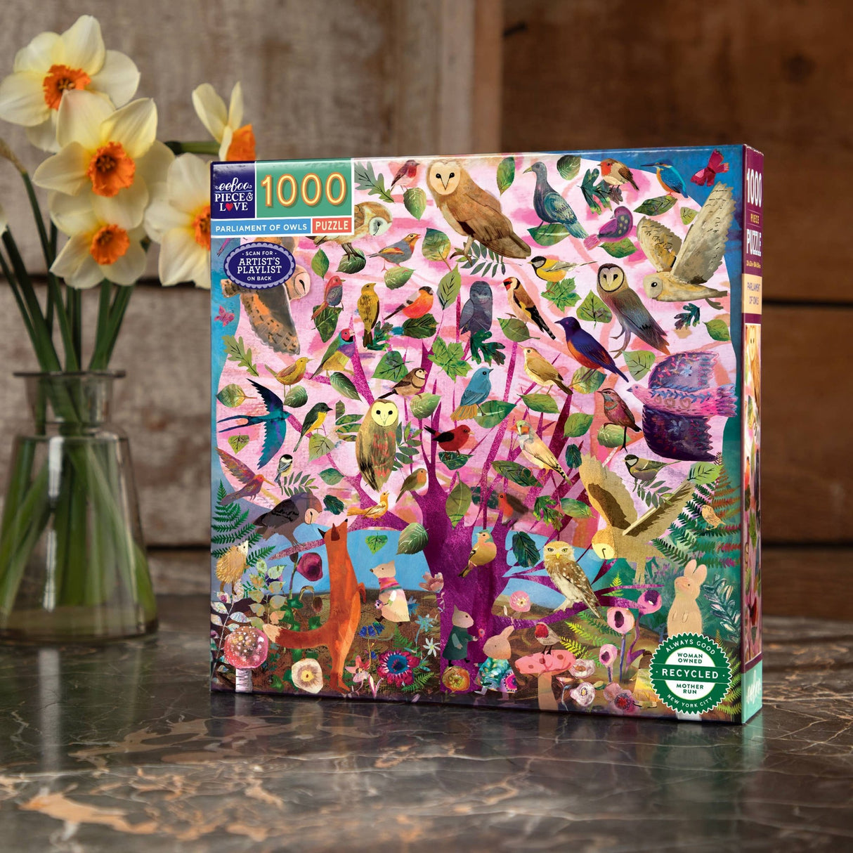 Parliament of Owls 1000 Piece Jigsaw Puzzle | eeBoo - Jigsaw Puzzles - The Puzzle Center