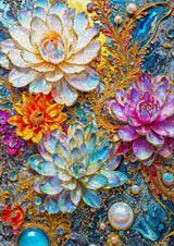 Pearlescent Waterlilies 1000 Piece Jigsaw Puzzle | Enjoy Puzzles - Jigsaw Puzzles - The Puzzle Center