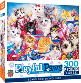 Playful Paws Snuggle in the Petals 300 Piece EZ Grip Jigsaw Puzzle | Masterpieces - Jigsaw Puzzles - The Puzzle Center