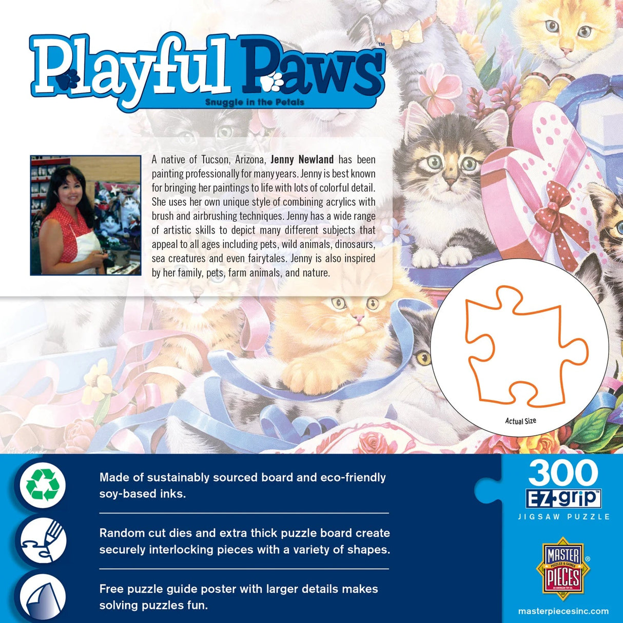 Playful Paws Snuggle in the Petals 300 Piece EZ Grip Jigsaw Puzzle | Masterpieces - Jigsaw Puzzles - The Puzzle Center