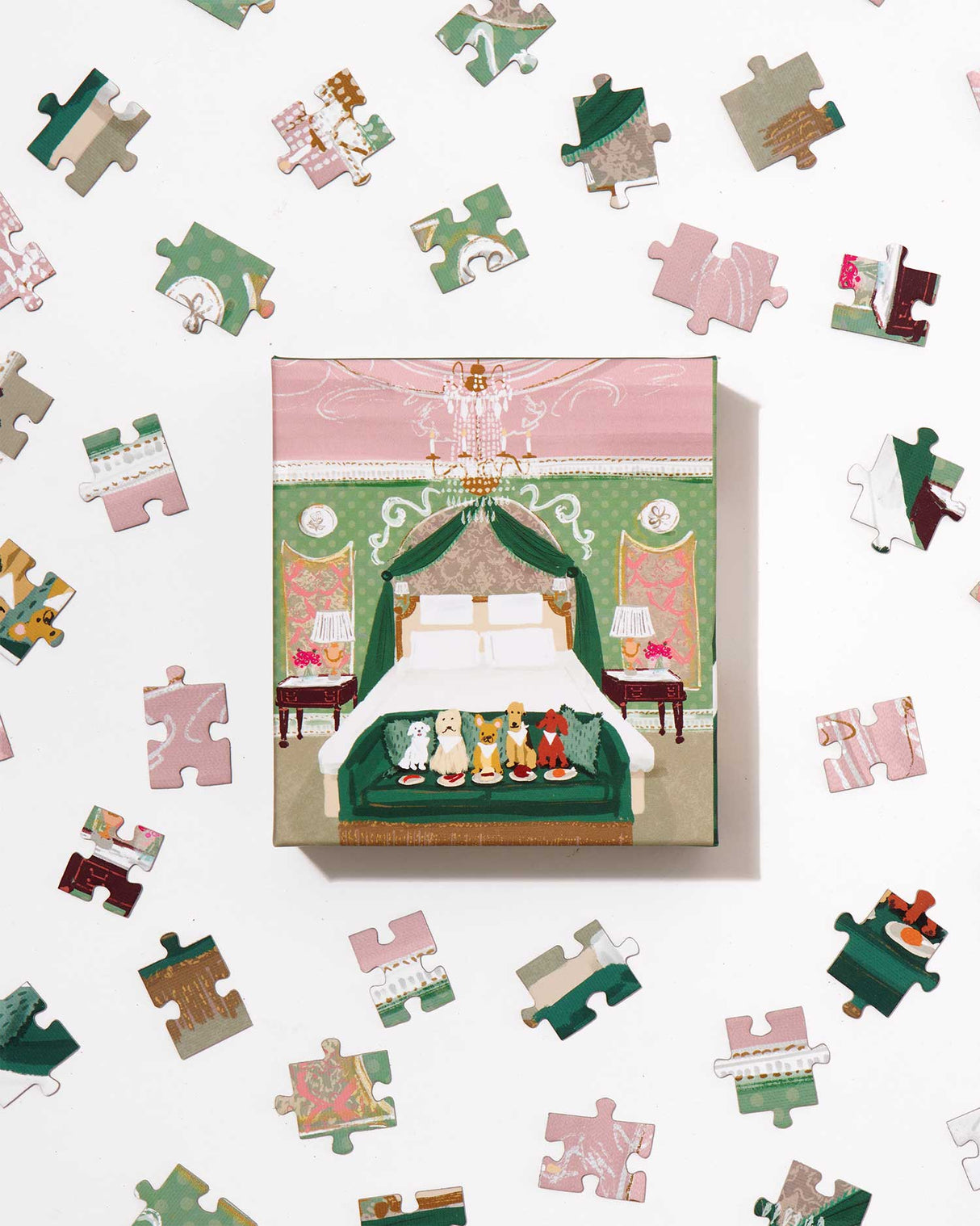 Posh Puppy Room Service 100 Piece Mini Jigsaw Puzzle | Ordinary Habit - Mini Jigsaw Puzzles - The Puzzle Center