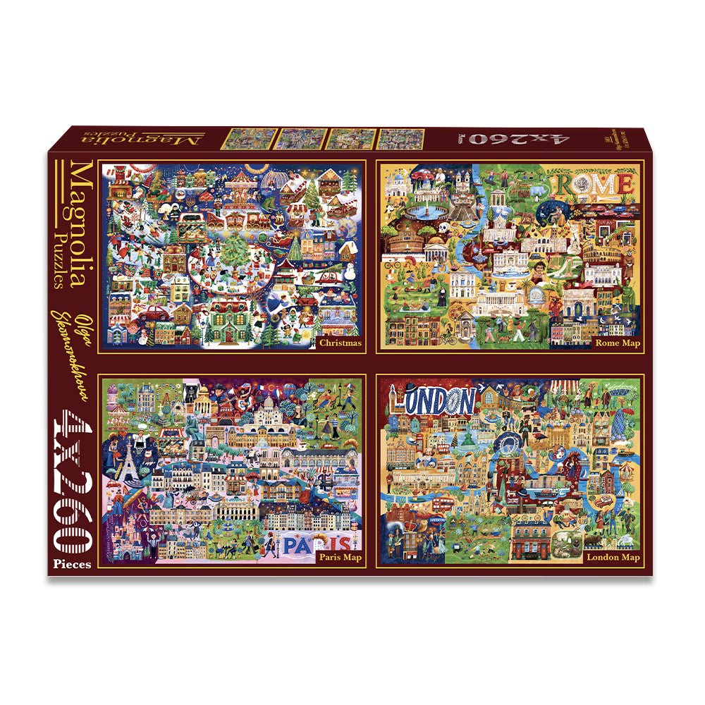 Pre-Order - Olga Skomorokhova 4 x 260 Pieces Jigsaw Puzzles | Magnolia - Jigsaw Puzzles - The Puzzle Center