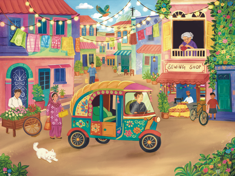 Pre - Order - Rickshaw Ride 500 Piece Jigsaw Puzzle | Laila Luxury Puzzles - Jigsaw Puzzles - The Puzzle Center