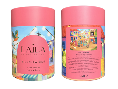 Pre - Order - Rickshaw Ride 500 Piece Jigsaw Puzzle | Laila Luxury Puzzles - Jigsaw Puzzles - The Puzzle Center