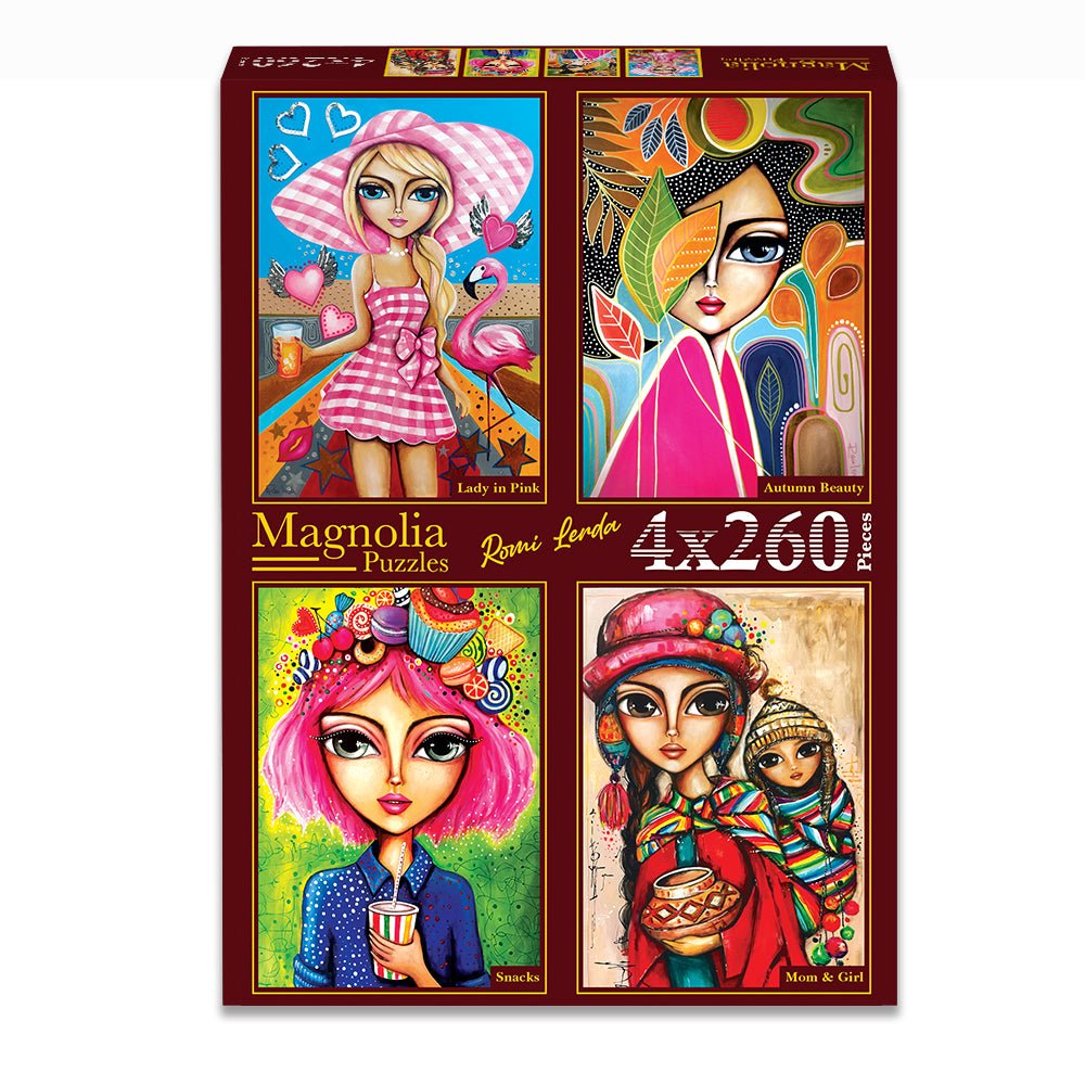 Pre-Order - Romi Lerda (3) 4 x 260 Pieces Jigsaw Puzzles | Magnolia - Jigsaw Puzzles - The Puzzle Center