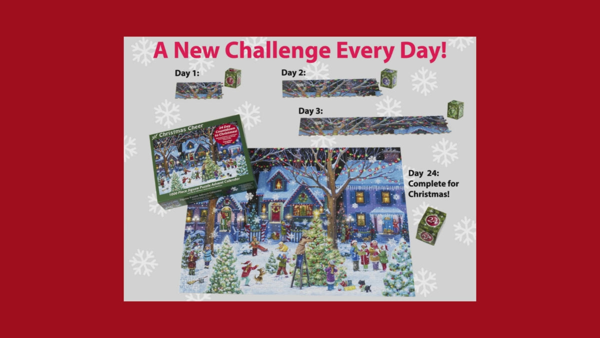 Neighborhood Christmas Advent Calendar 1000 Pieces | Vermont Christmas Co