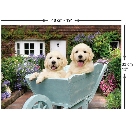 Puppies in a Wheelbarrow 260 Piece Jigsaw Puzzle | Anatolian - Jigsaw Puzzles - The Puzzle Center