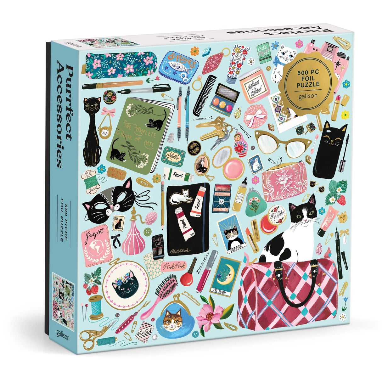 Purrfect Accessories 500 Piece Foil Jigsaw Puzzle | Galison - Jigsaw Puzzles - The Puzzle Center