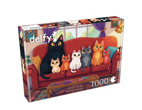 Purrfect Lineup 1000 Piece Jigsaw Puzzle | Delfy Puzzles - Jigsaw Puzzles - The Puzzle Center