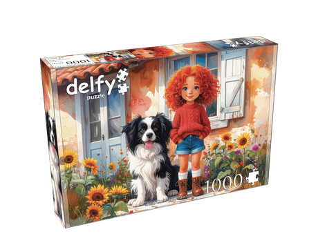 Red Curls And Paws 1000 Piece Jigsaw Puzzle | Delfy Puzzles - Jigsaw Puzzles - The Puzzle Center