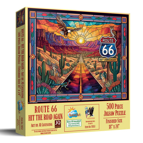 Route 66 - Hit The Road Again 500 Piece Jigsaw Puzzle | SunsOut - Jigsaw Puzzles - The Puzzle Center
