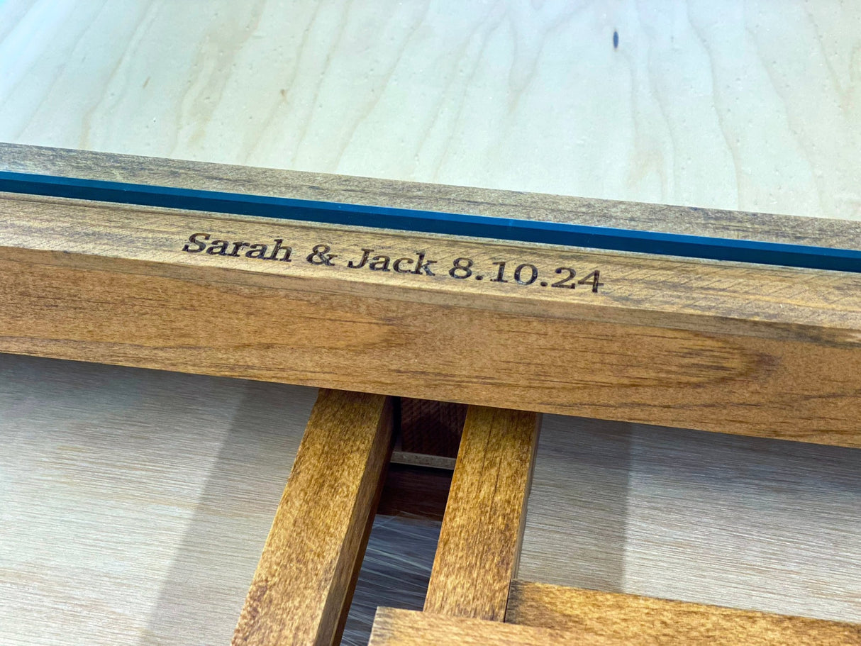 Rustic Puzzle Coffee Table with removable glass top - includes 2 hidden drawers - 24x36" - Furniture - The Puzzle Center