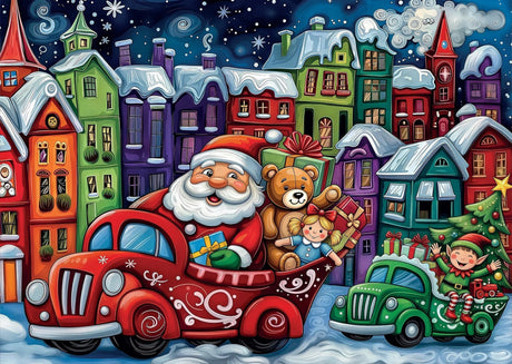 Santa'S Holiday Drive 1000 Piece Jigsaw Puzzle | Delfy - Jigsaw Puzzles - The Puzzle Center