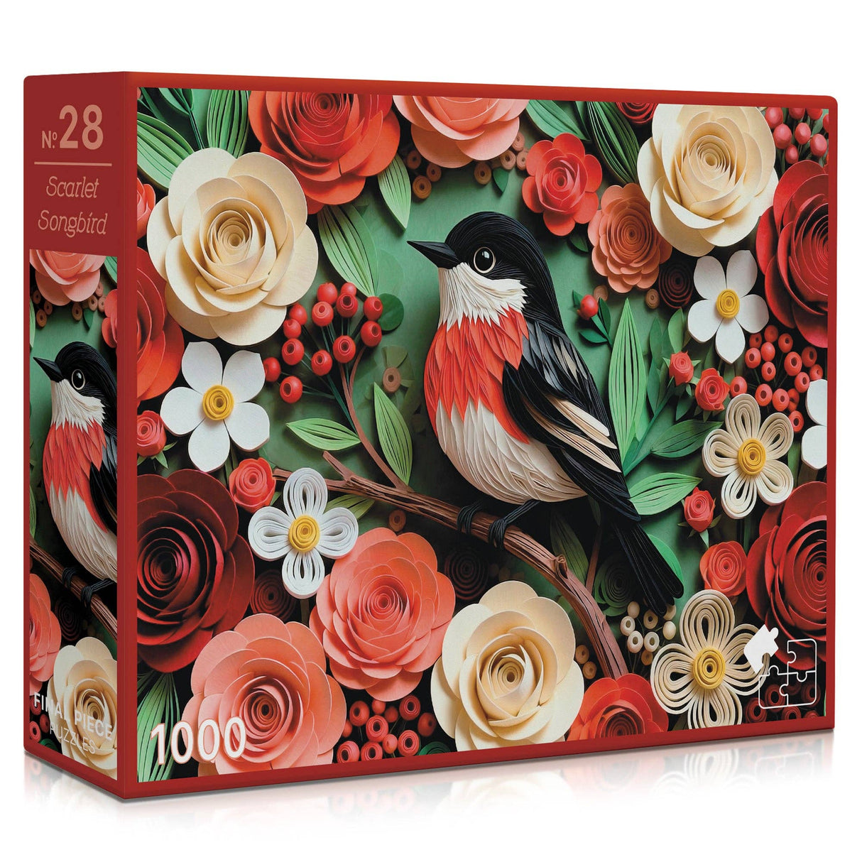 Scarlet Songbird 1000 Piece Jigsaw Puzzle | Final Piece Puzzles - Jigsaw Puzzles - The Puzzle Center
