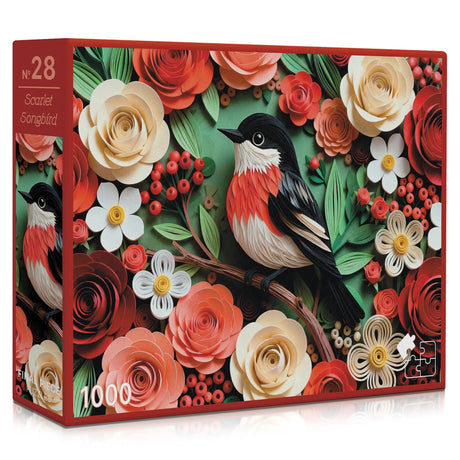 Scarlet Songbird 1000 Piece Jigsaw Puzzle | Final Piece Puzzles - Jigsaw Puzzles - The Puzzle Center