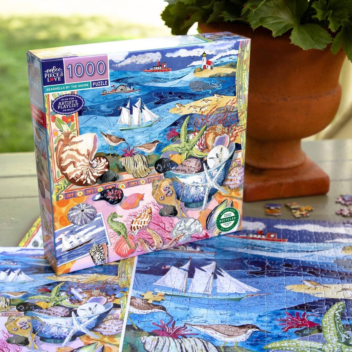 Seashells by the Shore 1000 Piece Jigsaw Puzzle | eeBoo - Jigsaw Puzzles - The Puzzle Center