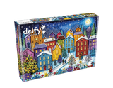 Snowy Evening Village 1000 Piece Jigsaw Puzzle | Delfy - Jigsaw Puzzles - The Puzzle Center