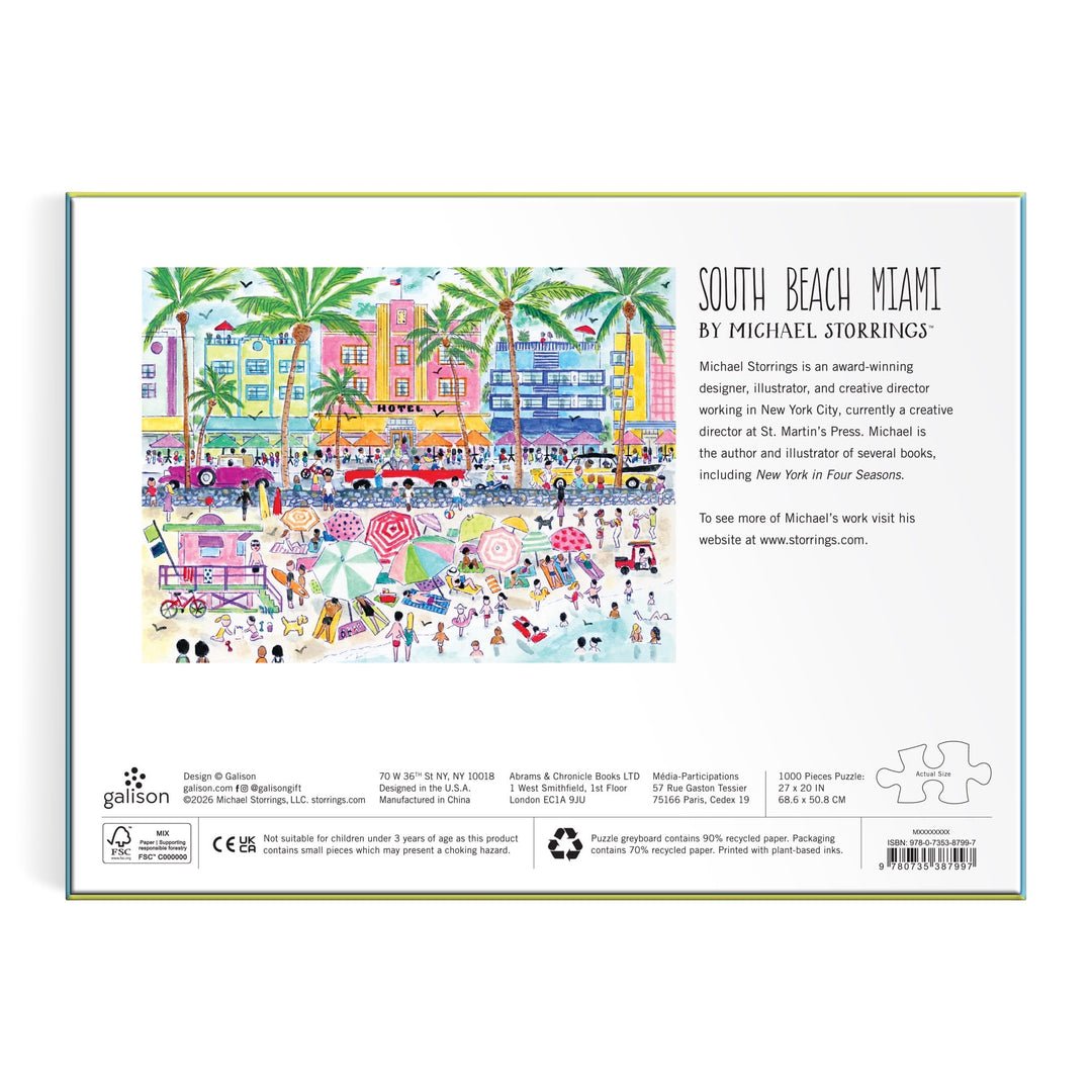 South Beach Miami 1000 Piece Jigsaw Puzzle | Galison - Jigsaw Puzzles - The Puzzle Center