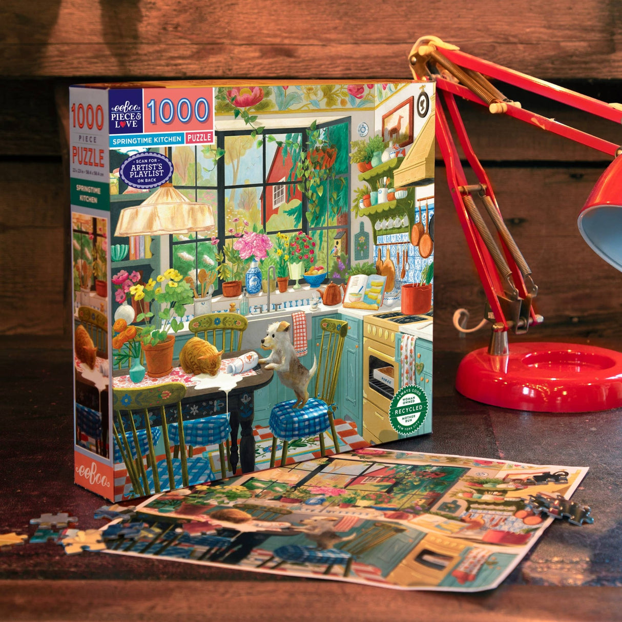 Springtime Kitchen 1000 Piece Jigsaw Puzzle | eeBoo - Jigsaw Puzzles - The Puzzle Center