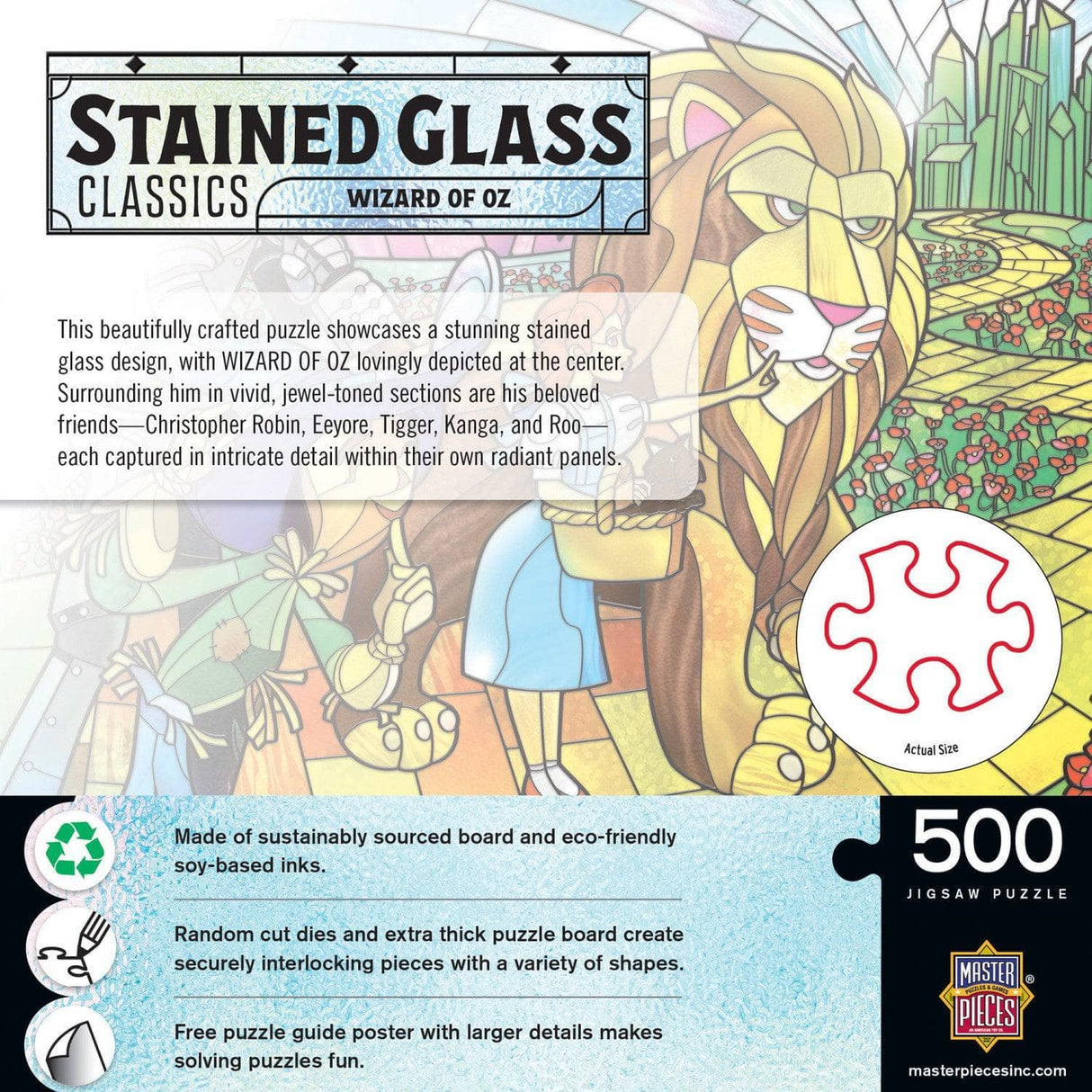 Stained Glass Wizard of Oz 500 Piece Jigsaw Puzzle | Masterpieces Puzzles - Masterpieces Puzzles - Jigsaw Puzzles - The Puzzle Center