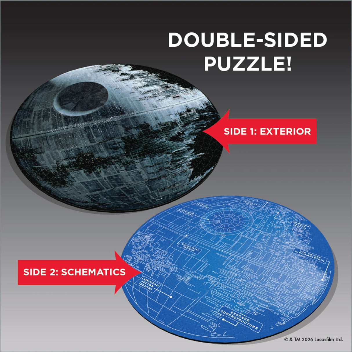 Star Wars Death Star 1000 Piece Double Sided Jigsaw Puzzle | Ridley's Games - Jigsaw Puzzles - The Puzzle Center