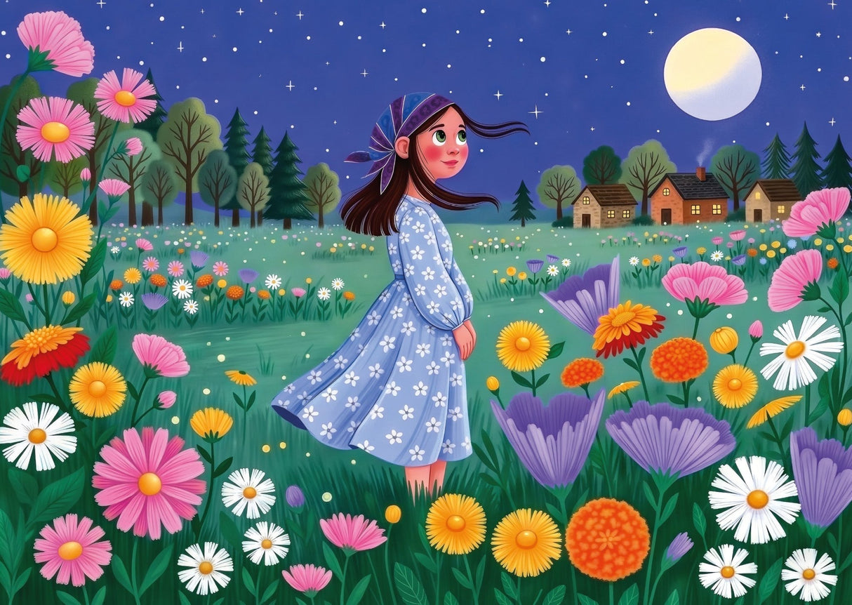 Starlit Floral Fields 1000 Piece Jigsaw Puzzle | JaCaRou - Jigsaw Puzzles - The Puzzle Center