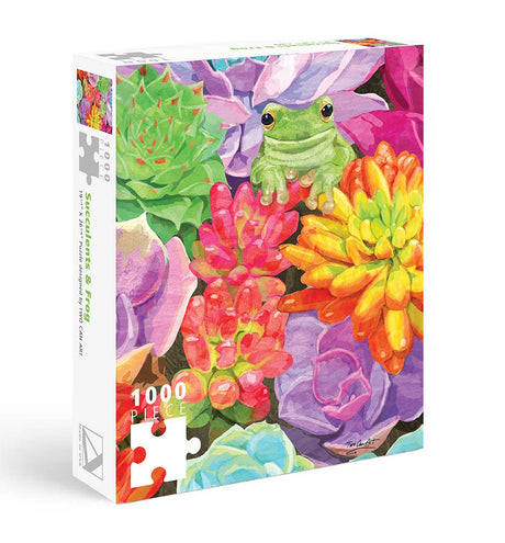 Succulents Frog 1000 Piece Puzzle | Allport Editions - Jigsaw Puzzles - The Puzzle Center