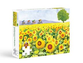 Sunflowers and Bikes 500 Piece Puzzle | Allport Editions - Jigsaw Puzzles - The Puzzle Center