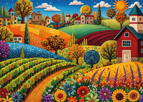 Sunny Harvest Hills 1000 Piece Jigsaw Puzzle | JaCaRou - Jigsaw Puzzles - The Puzzle Center