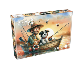 Sunset Fishing Friends 1000 Piece Jigsaw Puzzle | Delfy Puzzles - Jigsaw Puzzles - The Puzzle Center
