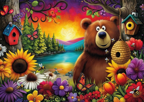 The Bear & The Bees 1000 Piece Jigsaw Puzzle | JaCaRou - Jigsaw Puzzles - The Puzzle Center