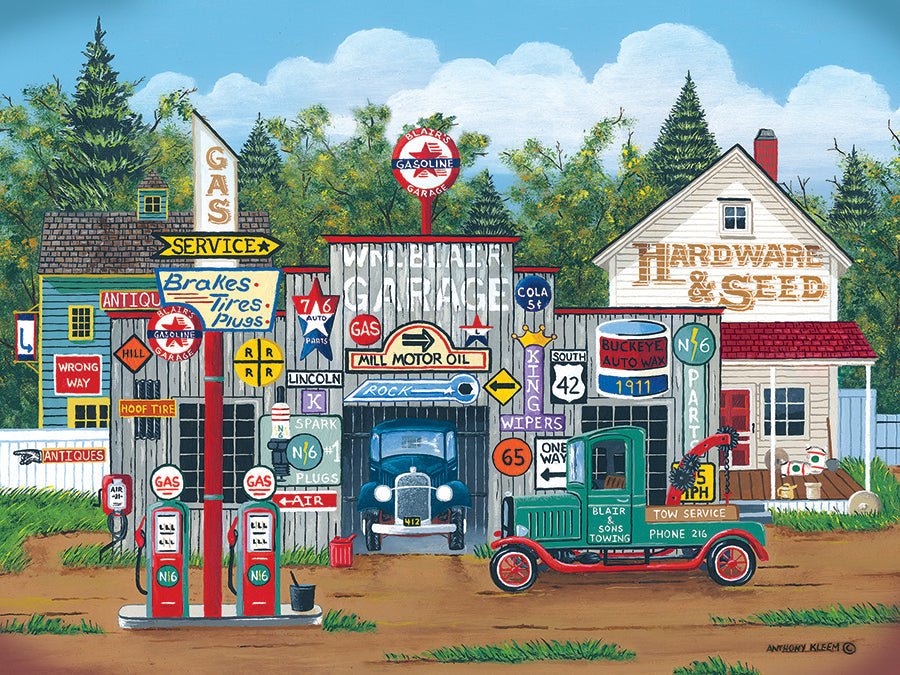 The Ol' Roadside Garage Easy Handling 275 Piece Jigsaw Puzzle | Cobble Hill - Jigsaw Puzzles - The Puzzle Center
