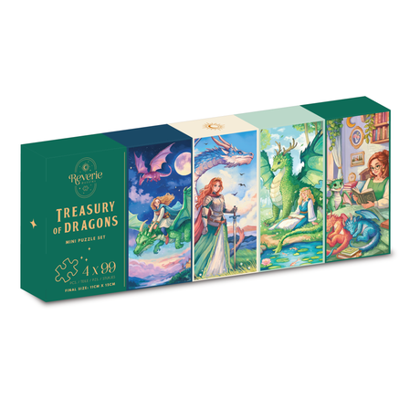 Treasury Of Dragons 4 x 99 Piece Mini Puzzle Set | Reverie Puzzles - Mini Jigsaw Puzzles - The Puzzle Center