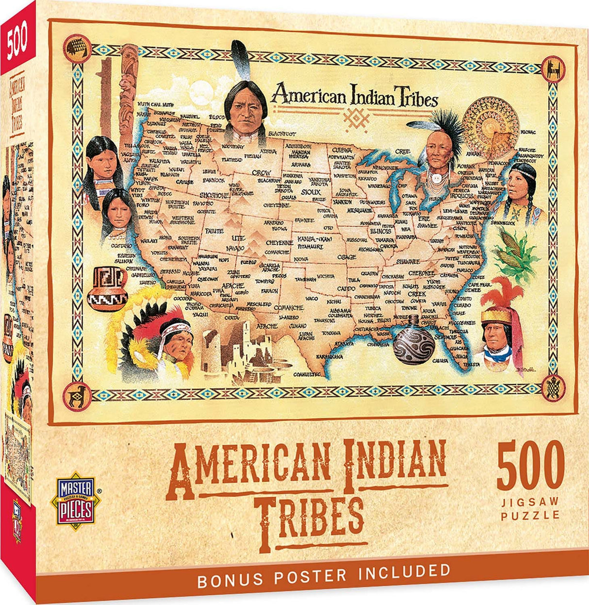 Tribal Spirit American Indian Tribes 500 Piece Jigsaw Puzzle | Masterpieces - Jigsaw Puzzles - The Puzzle Center