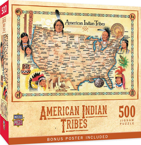 Tribal Spirit American Indian Tribes 500 Piece Jigsaw Puzzle | Masterpieces - Jigsaw Puzzles - The Puzzle Center