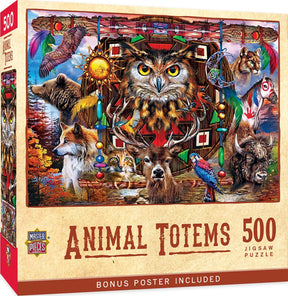 Tribal Spirit Animal Totems 500 Piece Jigsaw Puzzle | Masterpieces - Jigsaw Puzzles - The Puzzle Center