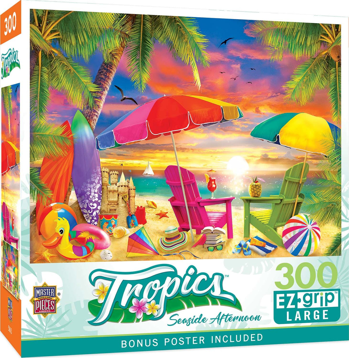 Tropics Seaside Afternoon 300 Piece EZ Grip Jigsaw Puzzle | Masterpieces - Jigsaw Puzzles - The Puzzle Center