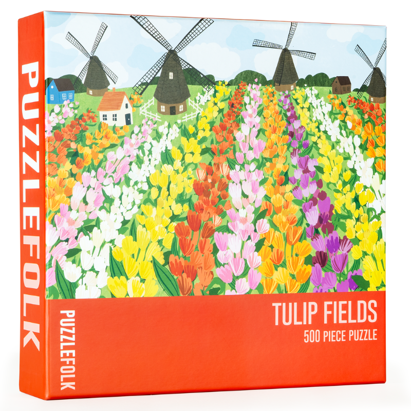Tulip Fields 500 Piece Jigsaw Puzzle | Puzzlefolk - Jigsaw Puzzles - The Puzzle Center