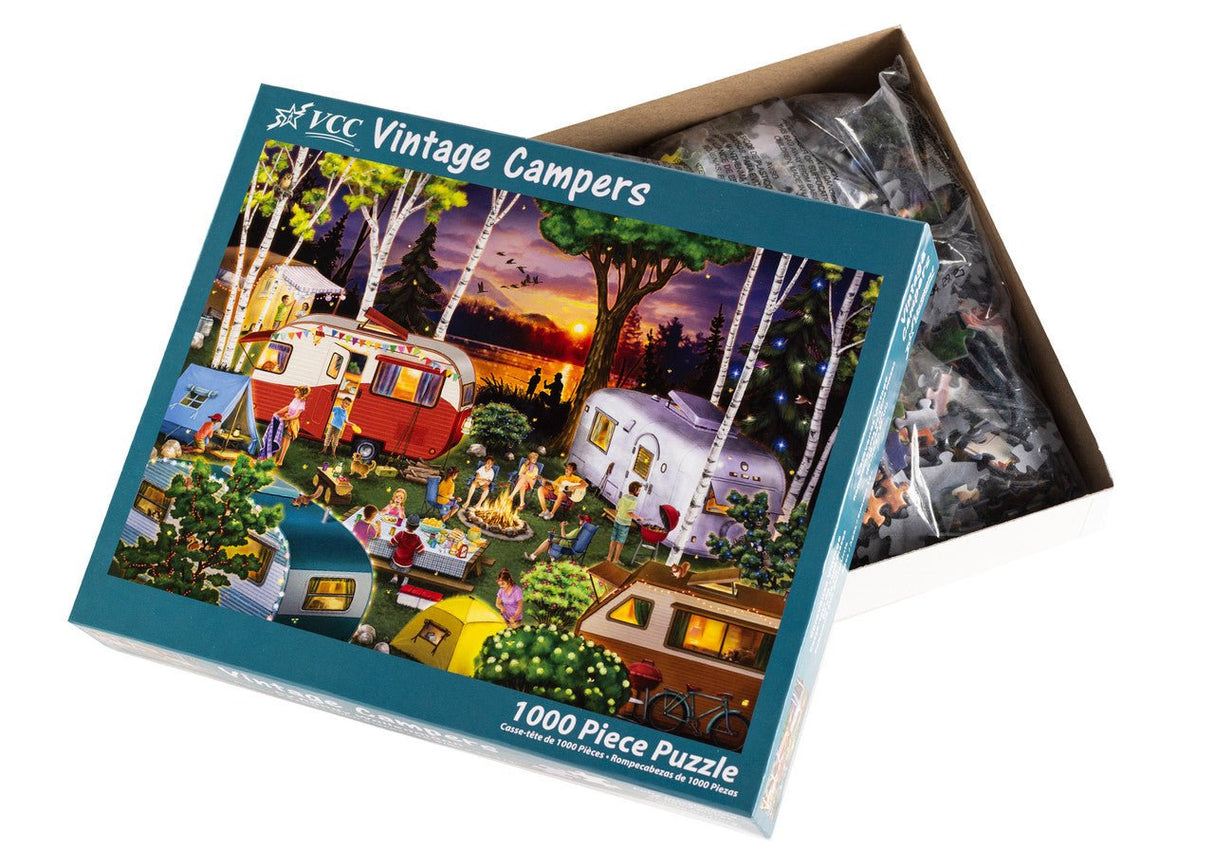 Vintage Campers 1000 Piece Jigsaw Puzzle | Vermont Christmas Co - Jigsaw Puzzles - The Puzzle Center