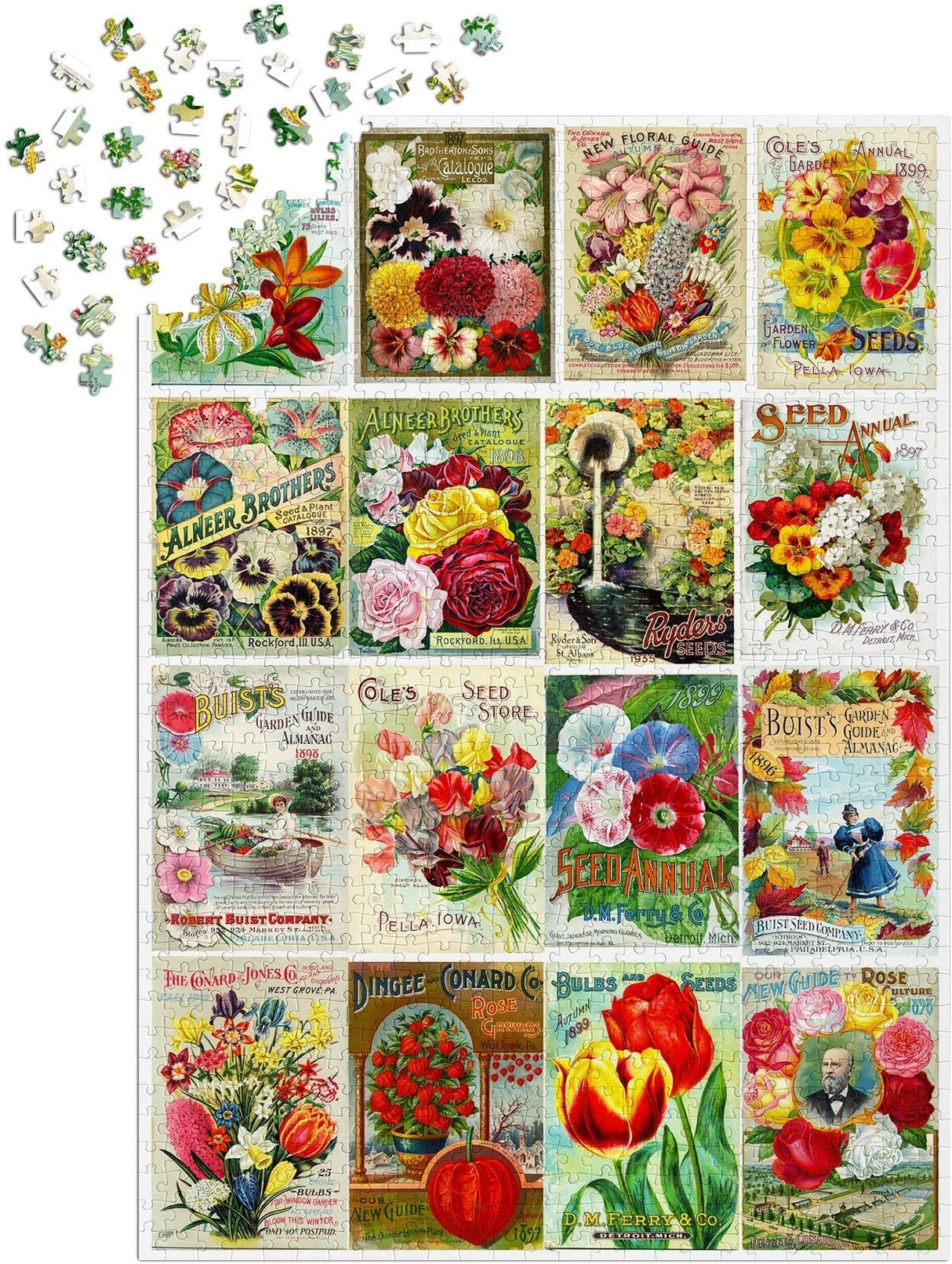 Vintage Flower Seed Packets 1000 Piece Jigsaw Puzzle | Enjoy Puzzles - Jigsaw Puzzles - The Puzzle Center