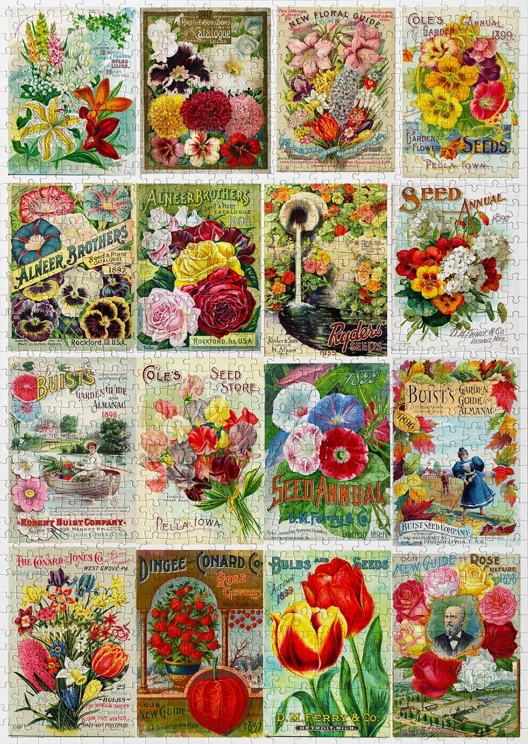 Vintage Flower Seed Packets 1000 Piece Jigsaw Puzzle | Enjoy Puzzles - Jigsaw Puzzles - The Puzzle Center