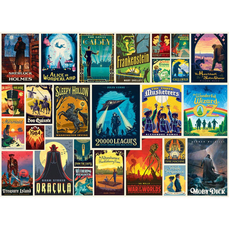 Vintage Posters - Literary Classics 1000 Piece Jigsaw Puzzle | Masterpieces Puzzles - Jigsaw Puzzles - The Puzzle Center