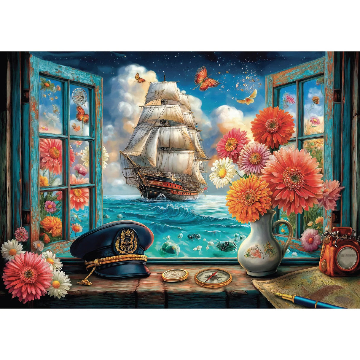 Window Sea View 1000 Piece Jigsaw Puzzle | Delfy Puzzles - Jigsaw Puzzles - The Puzzle Center