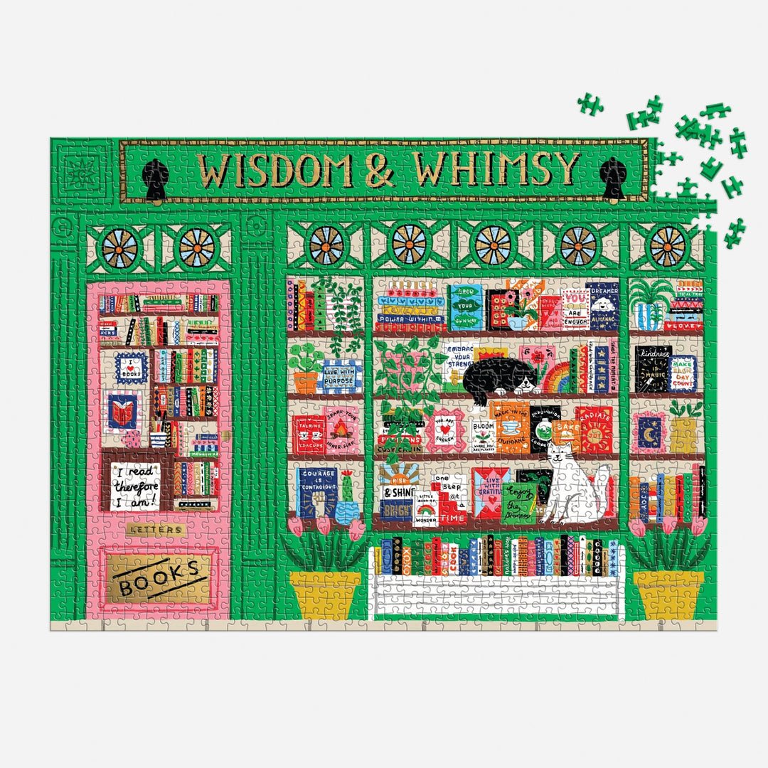 Wisdom & Whimsy Bookshop 1000 Piece Jigsaw Puzzle | Galison - Jigsaw Puzzles - The Puzzle Center