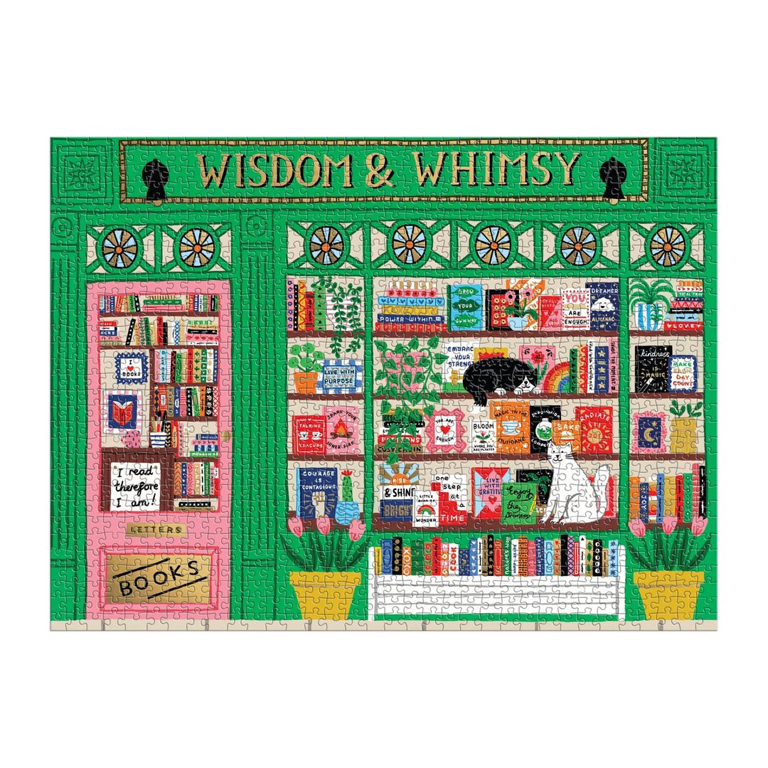 Wisdom & Whimsy Bookshop 1000 Piece Jigsaw Puzzle | Galison - Jigsaw Puzzles - The Puzzle Center