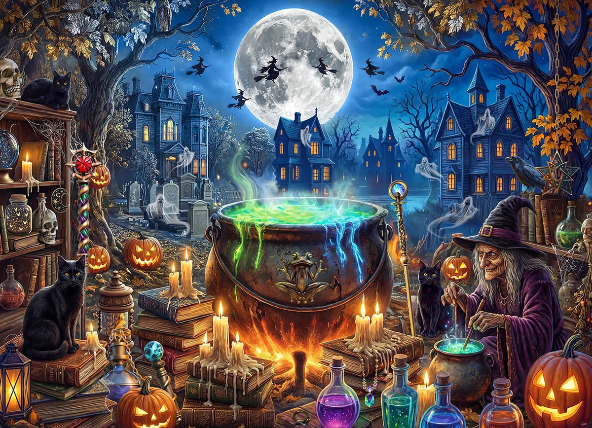 Witch's Cauldron 1000 Piece Jigsaw Puzzle | Vermont Christmas Co - Jigsaw Puzzles - The Puzzle Center