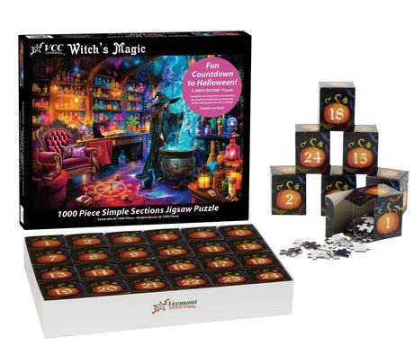 Witch's Magic Simple Sections® 1000 Piece Advent Style Jigsaw Puzzle | Vermont Christmas Co - Jigsaw Puzzles - The Puzzle Center