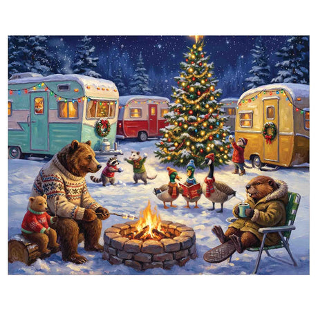 Woodland Christmas Campfire 1000 Piece Jigsaw Puzzle | Springbok Puzzles - Jigsaw Puzzles - The Puzzle Center
