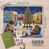 Woodland Christmas Campfire 1000 Piece Jigsaw Puzzle | Springbok Puzzles - Jigsaw Puzzles - The Puzzle Center
